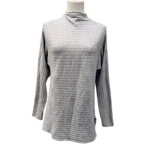 Banana Republic Gray Ribbed Mock Neck Sweater Women Small Soft Cozy Fall Winter